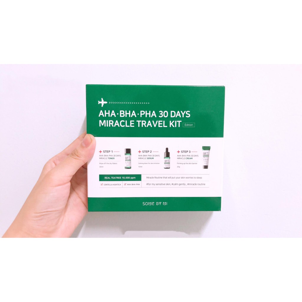 Bộ Kit Dưỡng Da Giảm Mụn Some By Mi AHA-BHA-PHA 30 Days Miracle Travel Kit (3 Items: Toner, Serum, Cream)