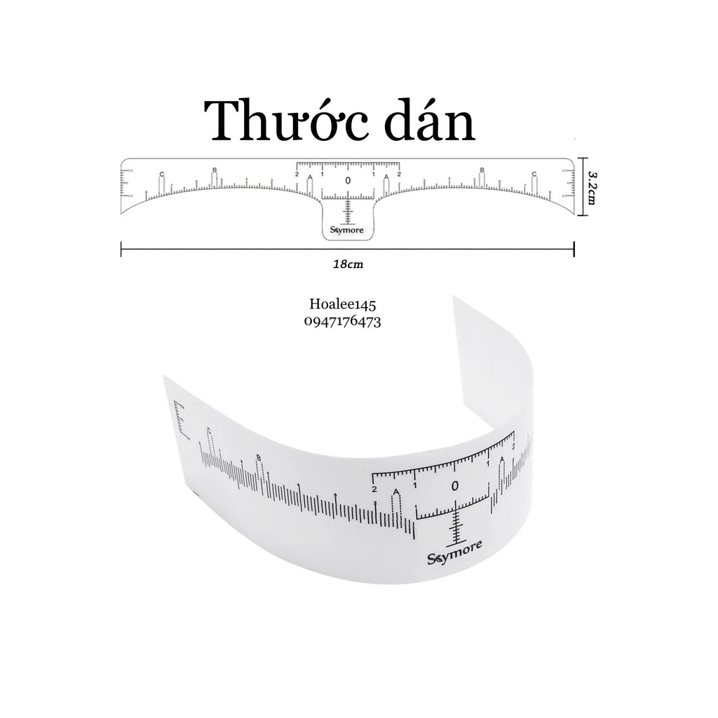 [10 chiếc] Thước dán đo định hình chân mày phun xăm