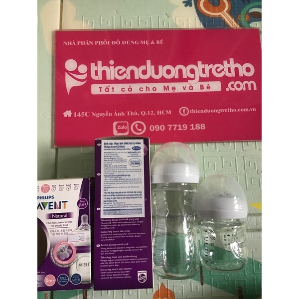 Bình sữa Philips Avent Natural thủy tinh 120 240ml Nguyên Hộp Bình đơn