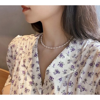 Vòng cổ trai phối kiểu hạt gạo size 6 li