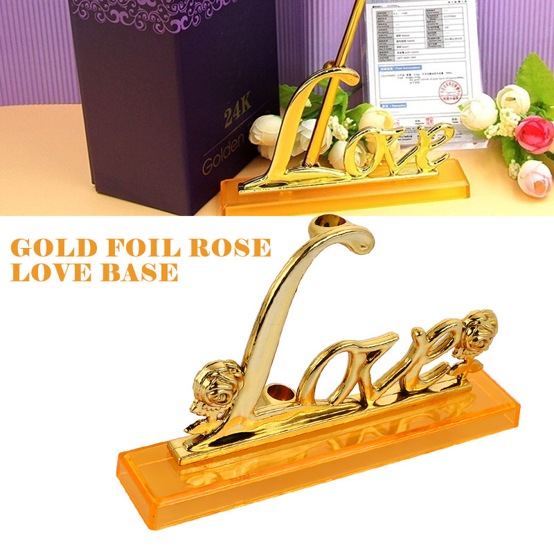 Hoa Hồng Giả Bằng Nhựa Mạ Vàng 24k Lãng Mạn Cho Ngày Valentine