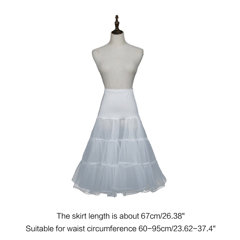 Ivy Đầm Xòe Phồng Màu Trắng Trơn Cho Nữ 26 Inches