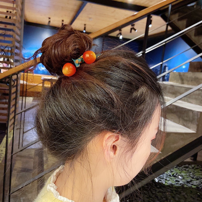 Dây Cột Tóc Cao Su In Họa Tiết Trái Cherry Thời Trang Hàn Quốc Cho Nữ