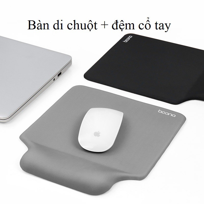 Miếng Lót Chuột Có Đệm Kê Tay Silicon Massage Chống Mỏi Cổ Tay 2 in 1 Tiện Lợi Cao Cấp Nhiều Màu Baona (Boona)