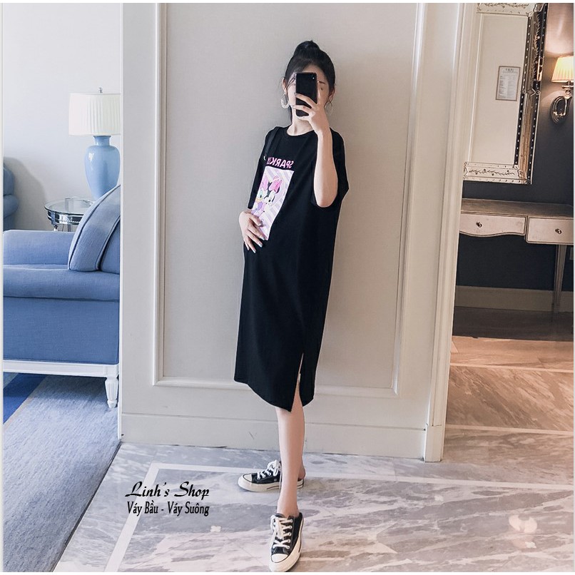 Váy Bầu Đầm Bầu Xinh Thun Hình Cao Cấp A2179