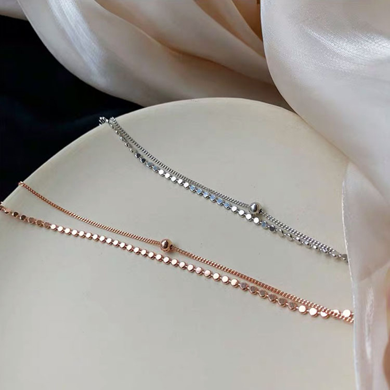 Lắc tay 2 dây mảnh đơn giản thanh lịch Hàn Quốc cho nữ