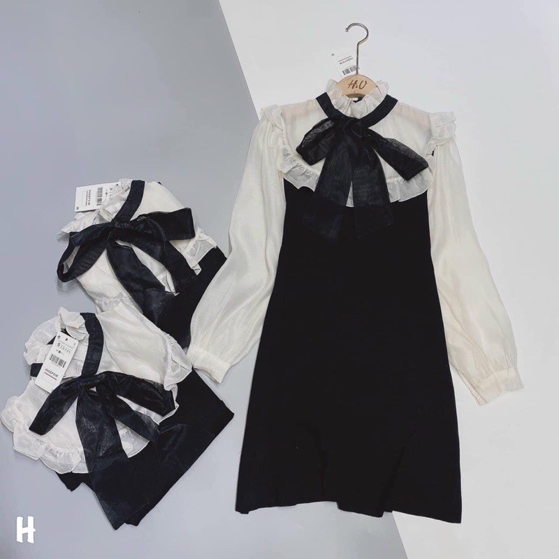 Váy thiết kế cổ nơ phối voan tơ-Phong cách hàn quốc siêu xinh. Váy dự tiệc (có sẵn) | BigBuy360 - bigbuy360.vn