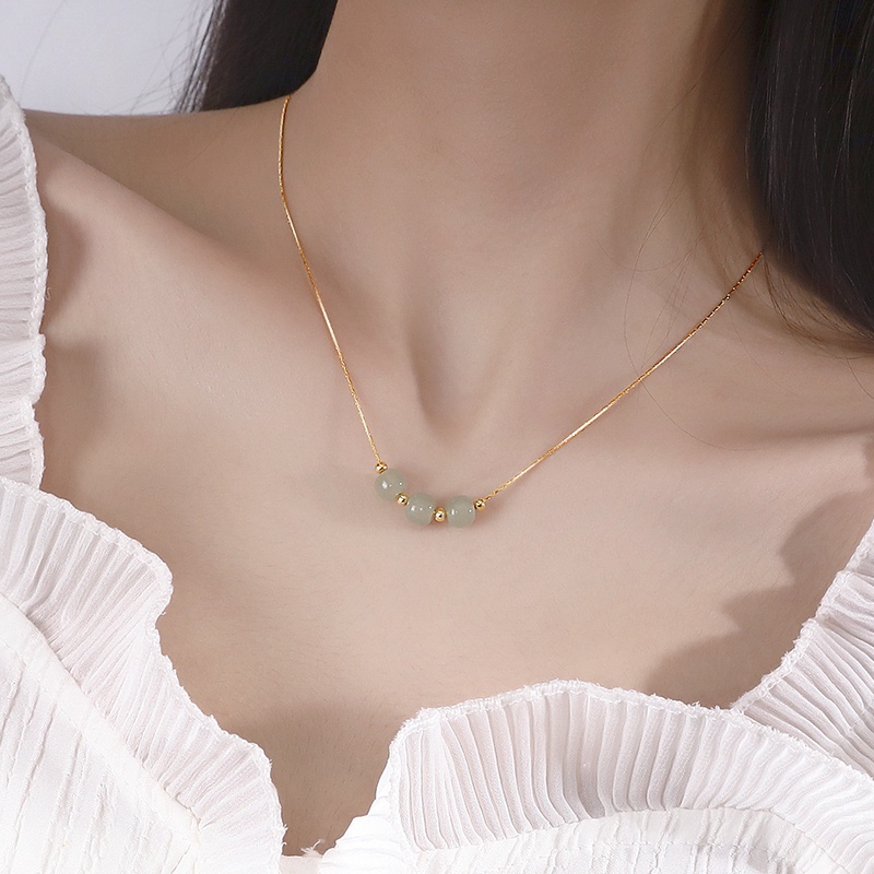 Vòng cổ Mặt Ngọc Bích May Mắn Cho Nữ