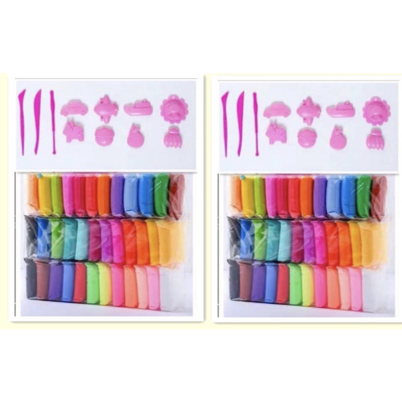 Đất sét nhật tự khô an toàn Lốc 12 Màu , 24 Màu, 36 màu cao cấp Softclay nặn hình, làm Butter slime kèm bộ