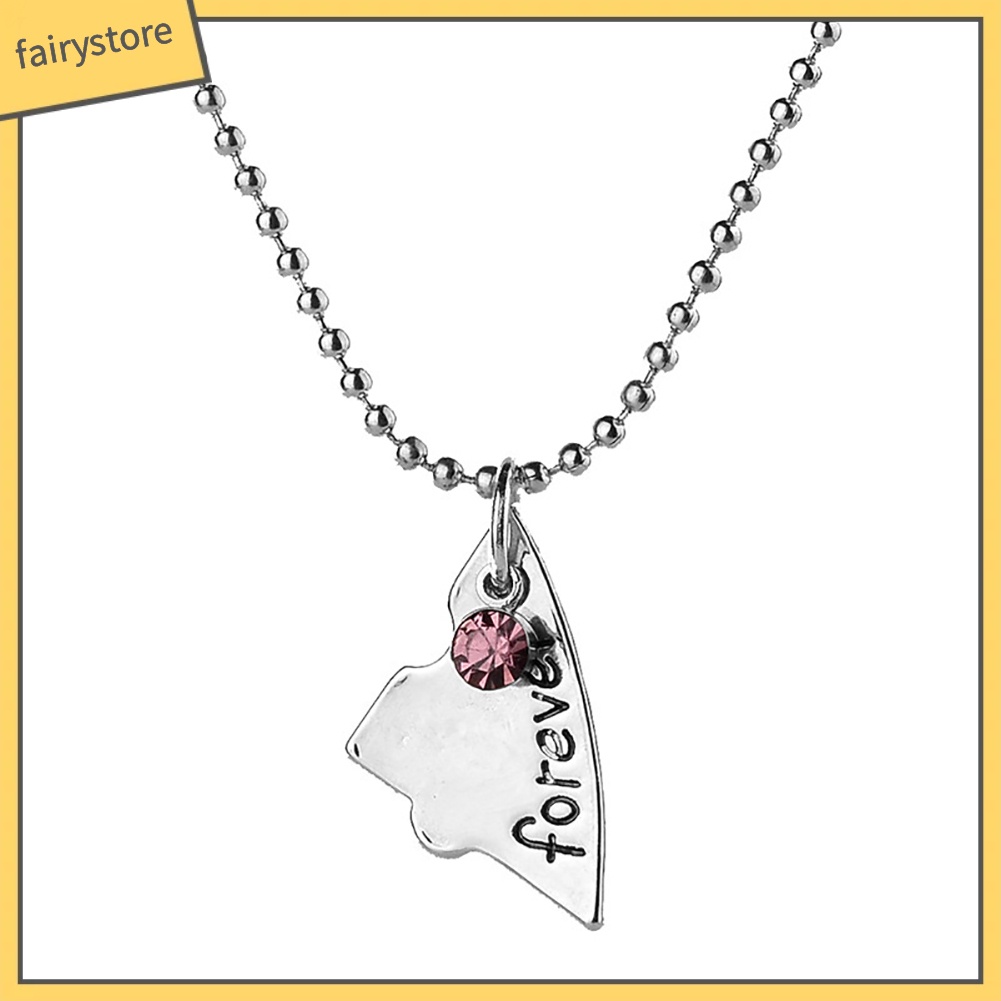 Bộ 4 dây chuyền mảnh ghép trái tim đính kim cương giả dành cho những người bạn