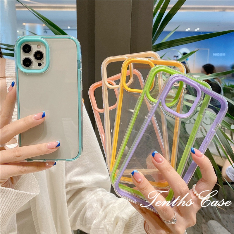 OPPO A16 A16s A15 A15s A95 A93 A94 A74 A54 Reno 6 5 A92 A72 A52 A53 A5 A9 2020 A3sỐp Điện Thoại Mềm Màu Trong Suốt 3 Trong 1 Cho