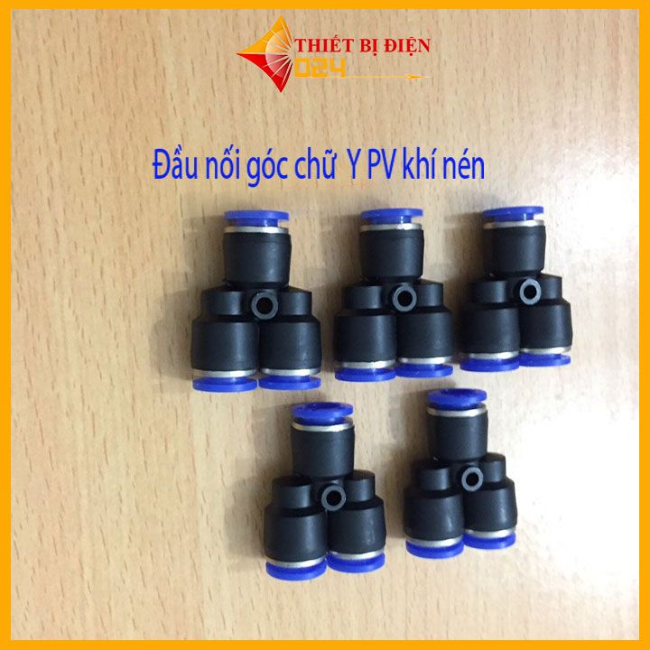 Đầu nối Y ống hơi khí nén phun sương, đầu cắm dây hơi khí nén, cút cắm nhanh dây hơi pu khí nén
