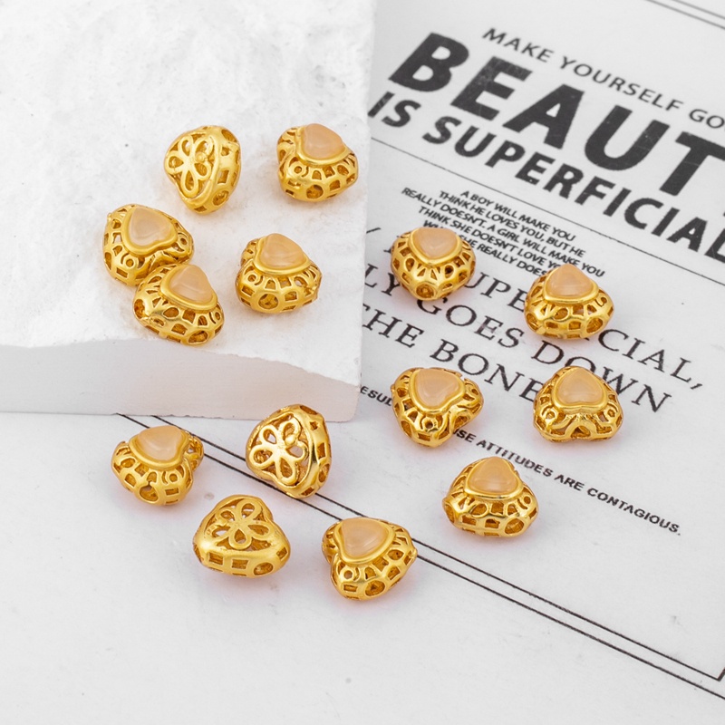 Chuỗi Hạt Đá Zircon Mạ Vàng 18k Kích Thước 8 * 9mm Dùng Làm Trang Sức Thủ Công