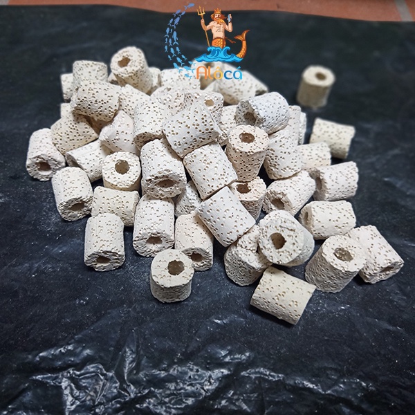 Bao 1kg vật liệu lọc xử lý nước sứ lỗ trắng cho bể cá cảnh