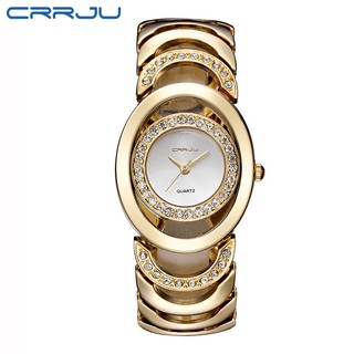 ĐỒNG HỒ NỮ CRRJU 2201 DÂY THÉP CAO CẤP, MẶT TRÒN ĐÍNH ĐÁ, KIỂU DÁNG HIỆN ĐẠI, THỜI THƯỢNG - HÀNG CHÍNH HÃNG