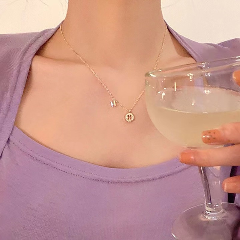 Vòng cổ Mặt Chữ H Thời Trang Hàn Quốc Sang Trọng Cho Nữ