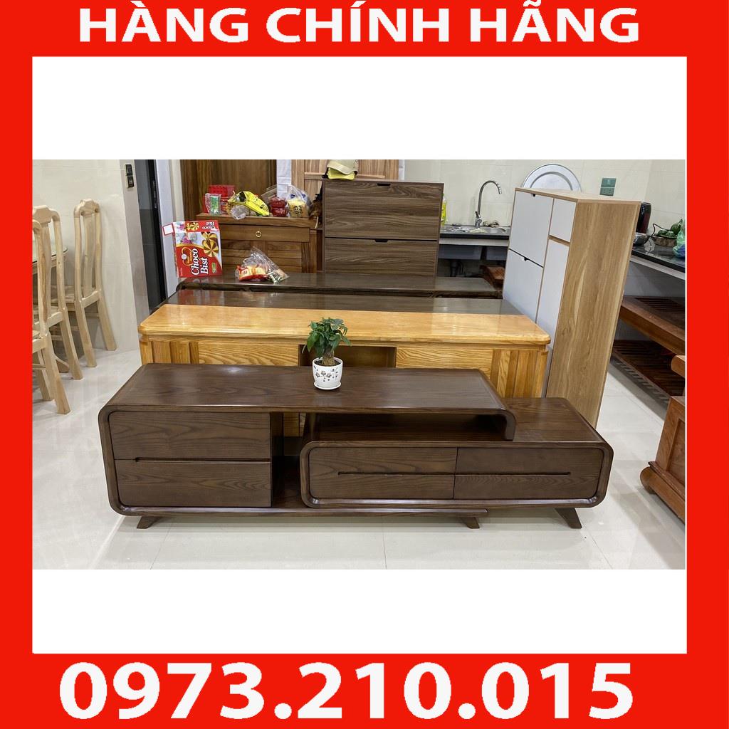 Kệ tivi chân rút cuốn góc 4 ngăn kéo gỗ sồi Nga KT10 giá gốc tại xưởng