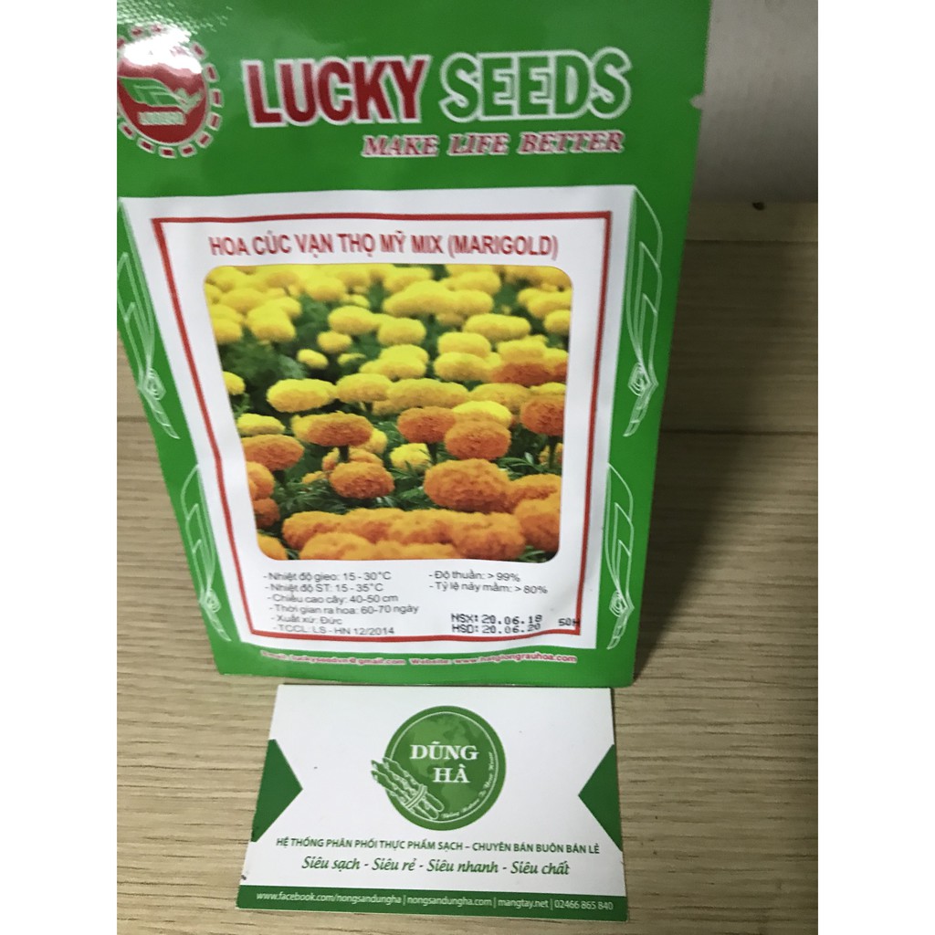Hạt giống hoa cúc vạn thọ Mỹ MIX (MARIGOLD) gói 50 hạt