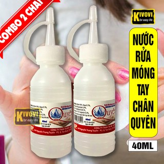 [COMBO 2 Chai] Nước Rửa Sơn Móng Tay Móng Chân Quyên / Tẩy Sơn Móng 40ML - Nuôi Dưỡng Móng - Dung Dịch Acetone - Kivovi