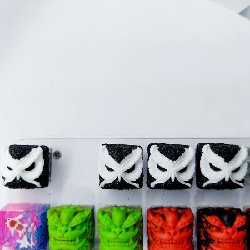 Keycap keypora clone tone đen trắng trang trí bàn phím cơ gaming