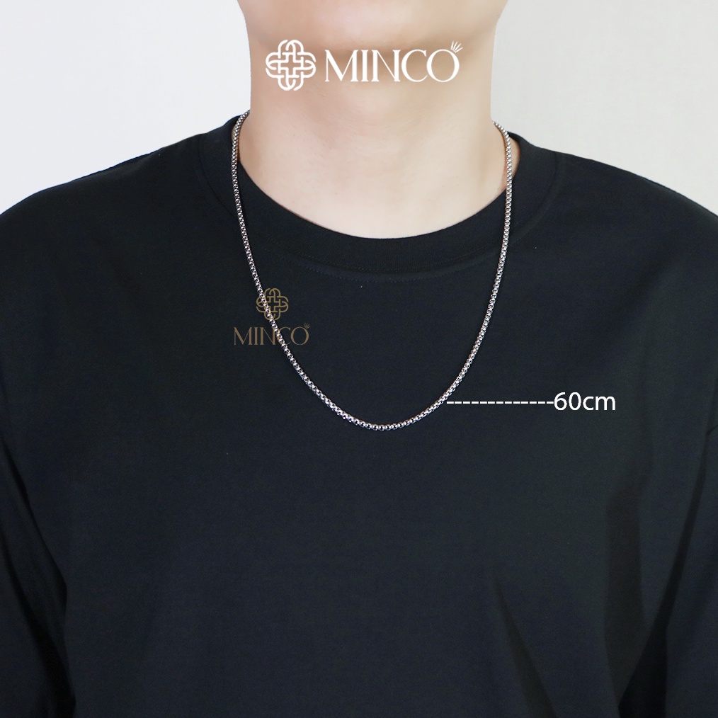 Dây Chuyền Nam Xích Màu Bạc 925 Basic Trơn Minco Accessories Unisex Đơn Giản Chất Liệu Titan Không Gỉ DT91