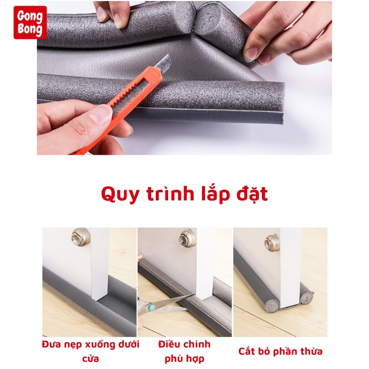 Thanh nẹp xốp chắn khe cửa chống ồn chống bụi côn trùng cách nhiệt tiện ích gia đình an toàn cho bé