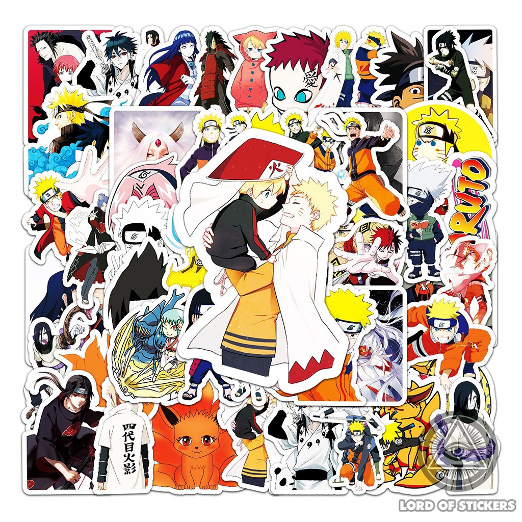 Set 62 Sticker Naruto, Hình Dán Anime Manga Sasuke Sakura Itachi Trang Trí Mũ Bảo Hiểm, Ván Trượt, Laptop, Vali, Sổ