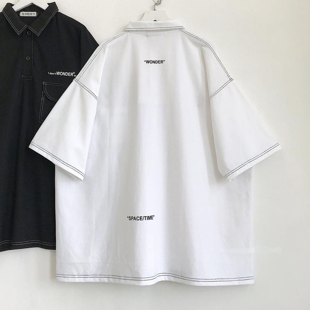 Áo Polo Tay Lỡ ZORO Form Rộng May Chỉ Nổi Vải Chân Cua Dày Dặn Phong Cách Hàn Quốc Unisex