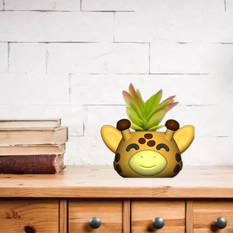 Khuôn Silicone Làm Chậu Hoa / Chậu Cây Mọng Nước Hình Hươu Cao Cổ