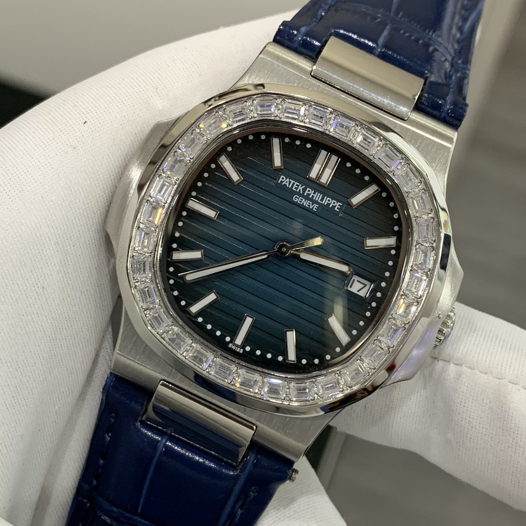 Đồng Hồ Nam PP GENEVE Máy Cơ Automatic Nhật Viền Đá Size 41 , Chống Nước 5ATM [Bảo Hành 18 Tháng - 1 Đổi 1 Trong 15 Ngày