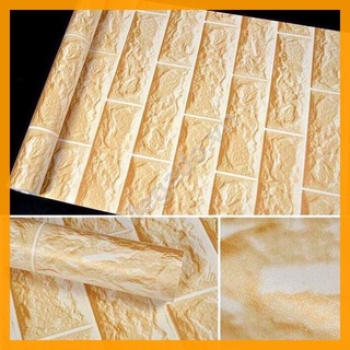 10M Giấy Dán Tường Gạch Vàng decal trang trí phòng, decor đẹp.
