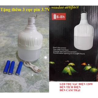 BÓNG ĐÈN LED TRỤ TÍCH ĐIỆN CÓ KÈM DÂY SẠC 120W Đèn led sạc điện không lo cúp điện BÓNG ĐÈN LED TRỤ TÍCH ĐIỆN CÓ KÈM DÂY