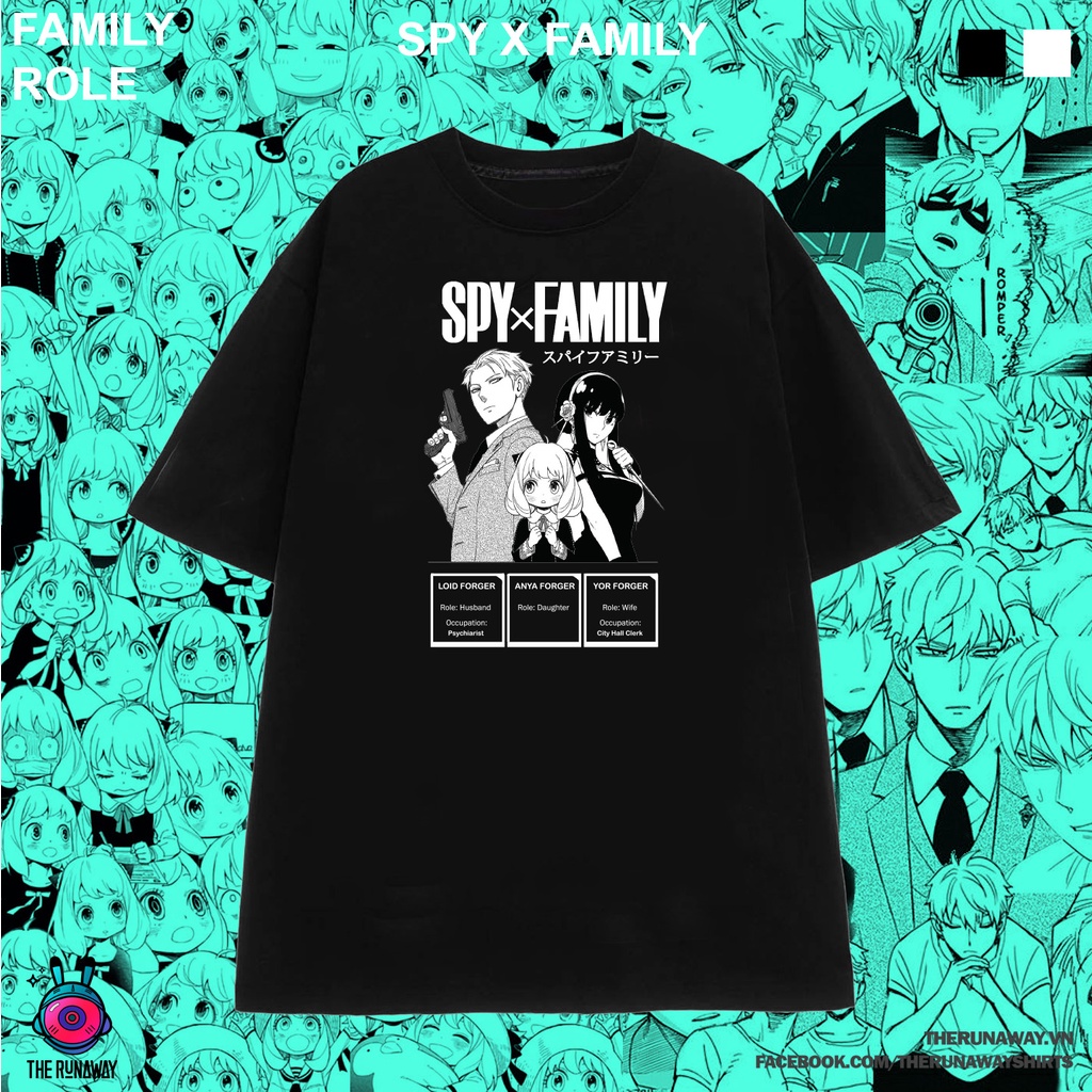 Áo Phông Spy x Family: Loid, Anya Forger, Yor Forger cotton 100% cho Nam / Nữ by The Runaway