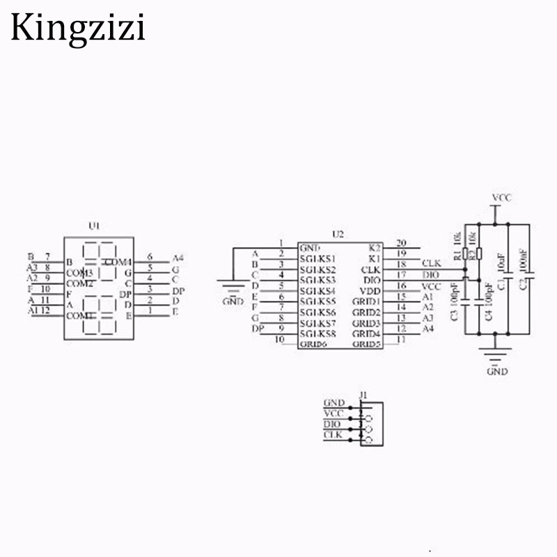 Mô đun hiển thị màn hình kỹ thuật số 4 Bit Tm1637 7 4 chữ số đèn LED