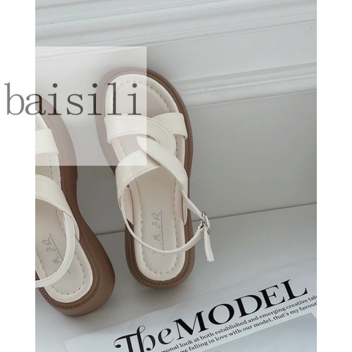 SANDAL XUỒNG BAISILI - GIÀY THỜI TRANG QUAI NGANG CHÉO PHONG CÁCH HIỆN ĐẠI ĐẾ CAO BS220705