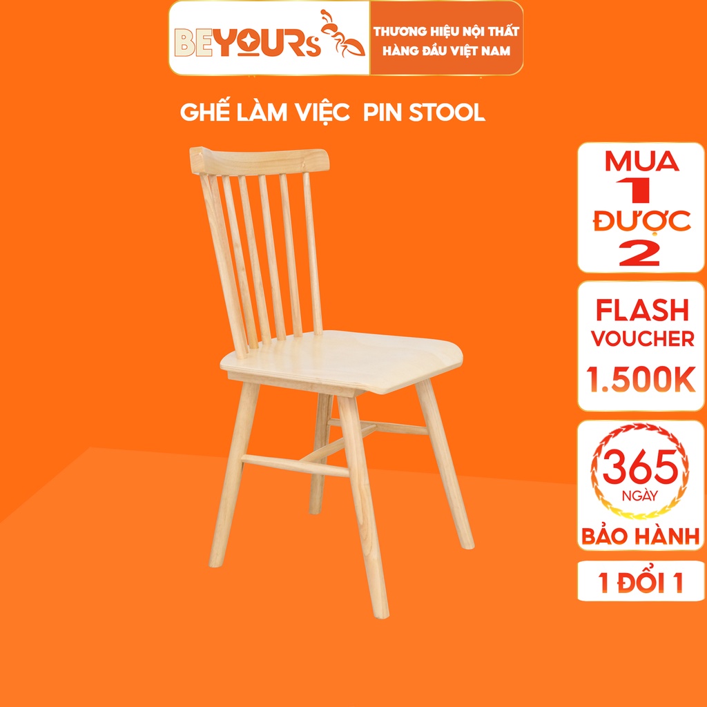 Ghế Gỗ Làm Việc Văn Phòng BEYOURs Pin Stool Nội Thất Kiểu Hàn Phòng Làm Việc