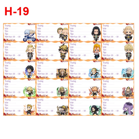 Nhãn vở Rindou Haitani Sanzu Tokyo Revengers Nhãn Tập Haitani Tokyo Revengers