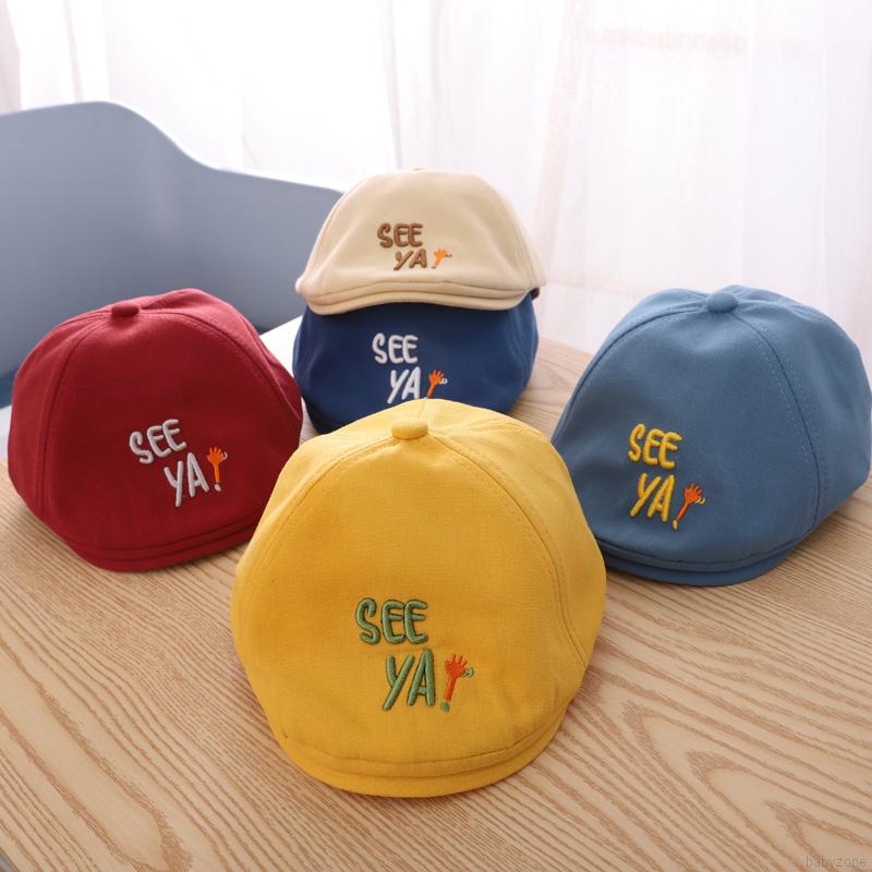 Nón beret in chữ phong cách hợp thời trang đáng yêu cho bé