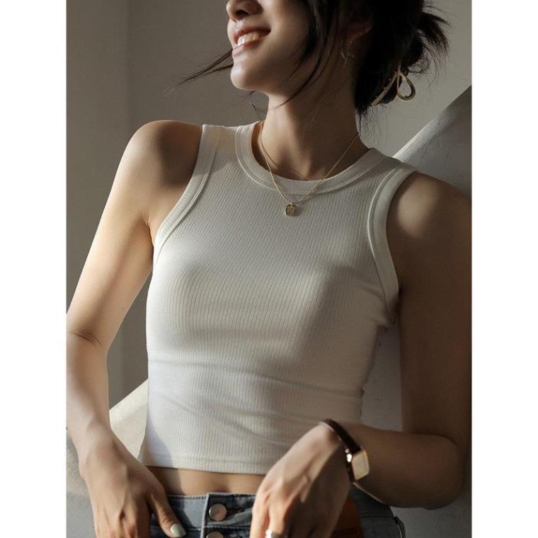 Áo Ba Lỗ Nữ Dáng Croptop Cotton Tăm Xuất Khẩu Siêu Mềm