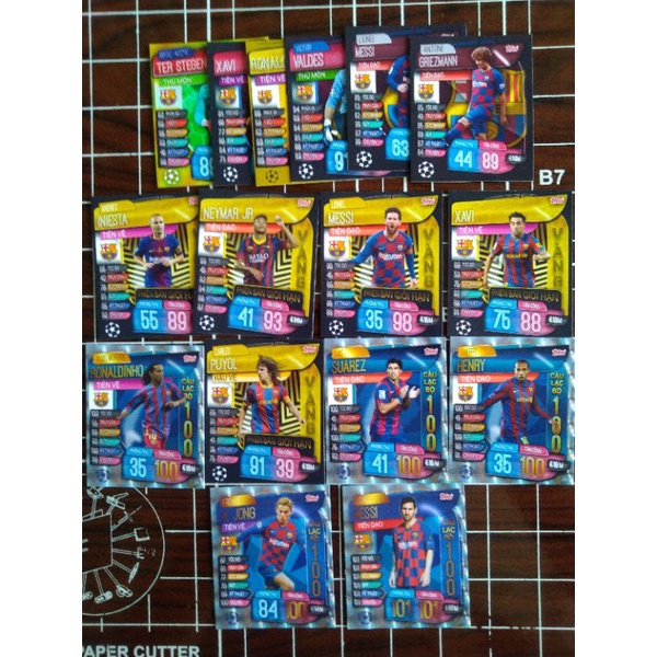 Thẻ cầu thủ bóng đá size Poca BARCELONA MATCH ATTAX VIỆT NAM 2019/20 thẻ in custom ST STORE CARD