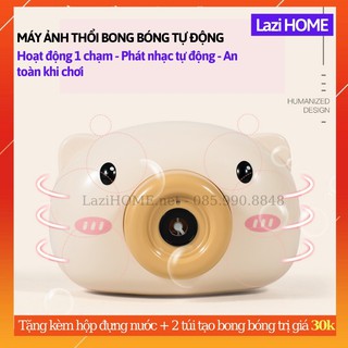 {HÀNG CHẤT} Đồ chơi trẻ em, do choi tre em máy ảnh thổi bong bóng Lazi HOME - Tặng bình đựng nước + 2 túi tạo bong bóng