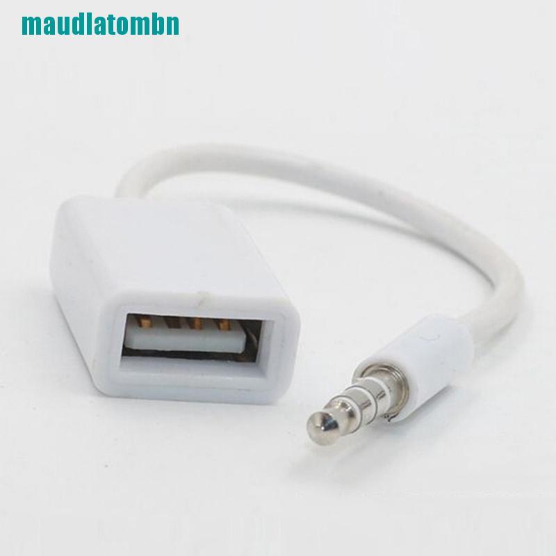 Giắc cắm âm thanh 3.5mm đầu cắm AUX sang lỗ cắm USB 2.0 cho máy nghe nhạc MP3 trên xe hơi