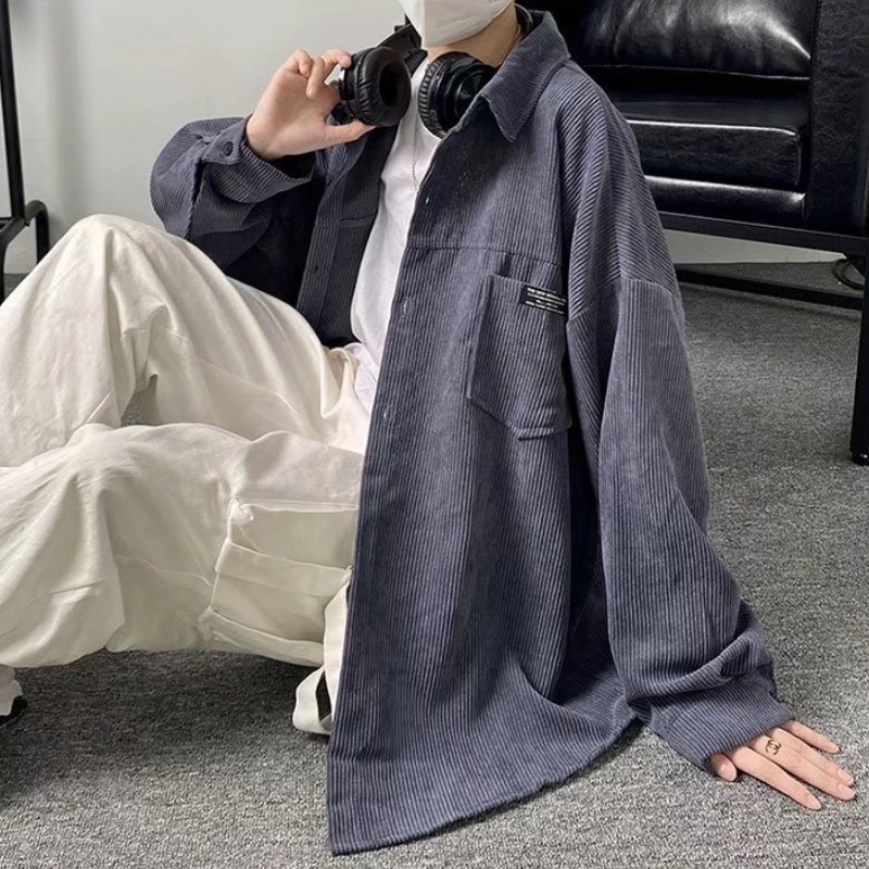 Áo khoác sơ mi dài tay thời trang cho nam nữ Simple áo khoác nam kaki from rộng Hàn Quốc áo khoác nam đẹp bomber jackets bigsize áo khoác bóng chày nam