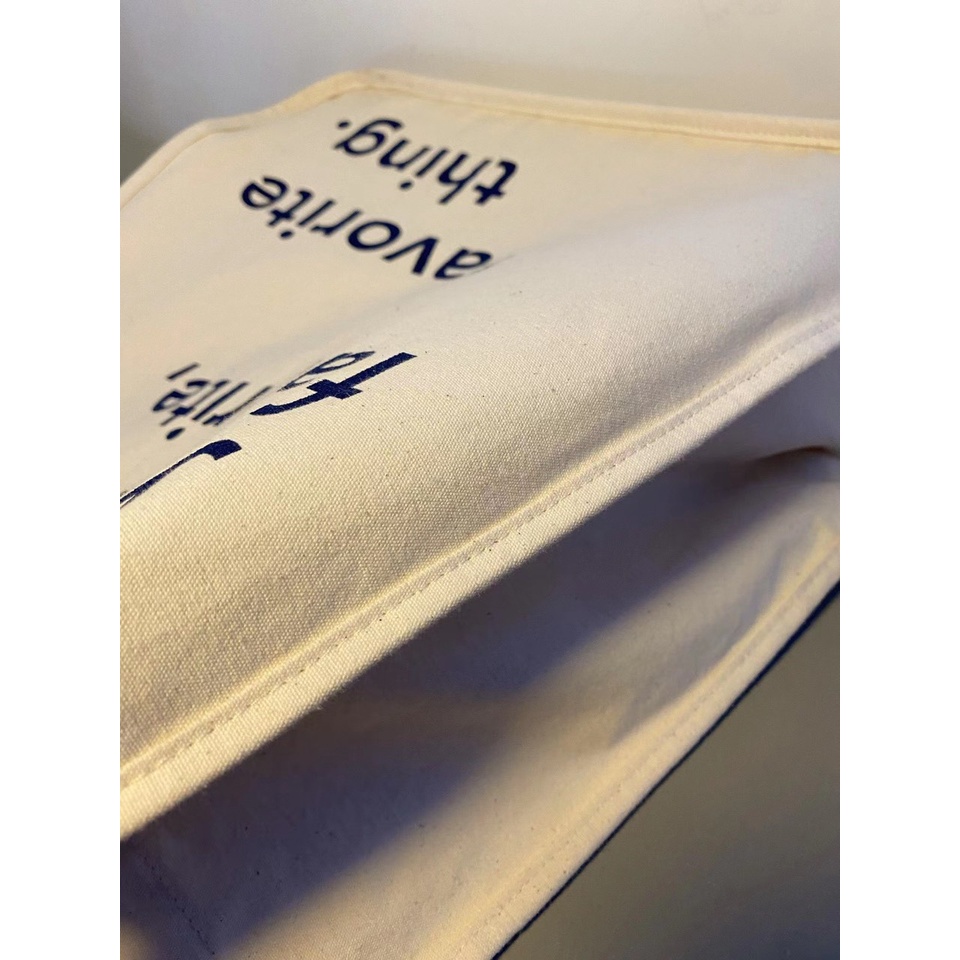 Túi tote HAZIN vải canvas ulzzang unisex in chữ có túi nhỏ bên trong HZ06