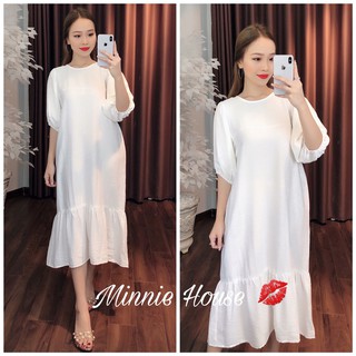 đầm bầu tay phồng dễ thương