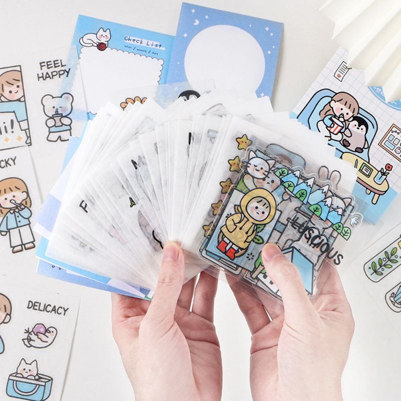 Tấm hình dán hoạ tiết hoạt hình cô gái màu xanh xinh xắn