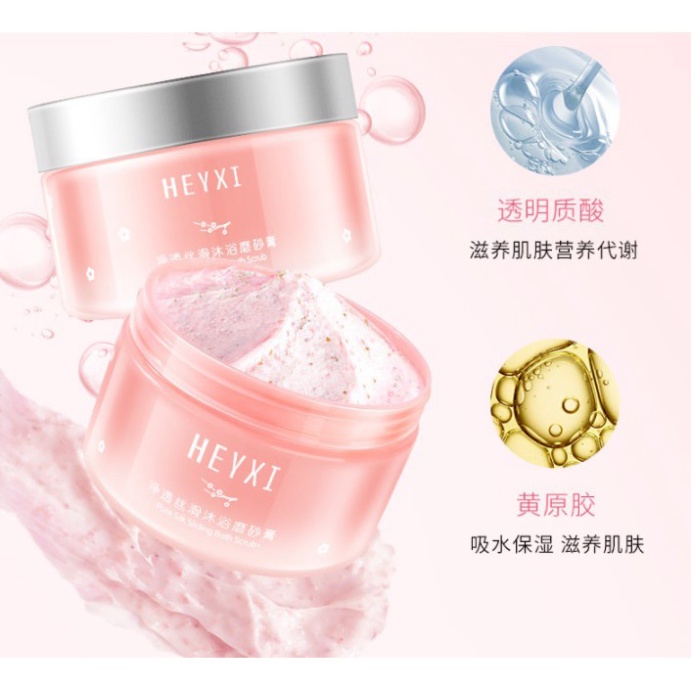 Tẩy tế bào chết body Heyxi Pure Silky Bath, Tẩy da chết body Heyxi 250g