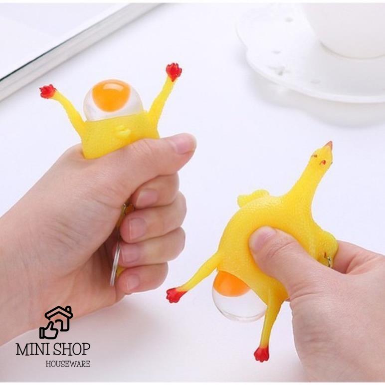 (Xả Xì Trét) Gà Đẻ Trứng Thú Vị - Bóp Tay Kiêm Móc Khóa