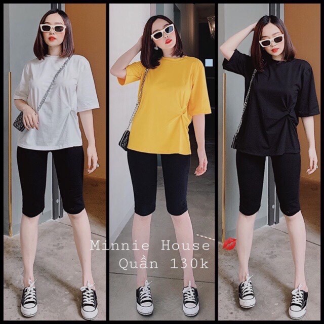 Quần legging nữ đùi 2 túi chéo chất cotton 2 sz M L ( 45-60kg) | BigBuy360 - bigbuy360.vn
