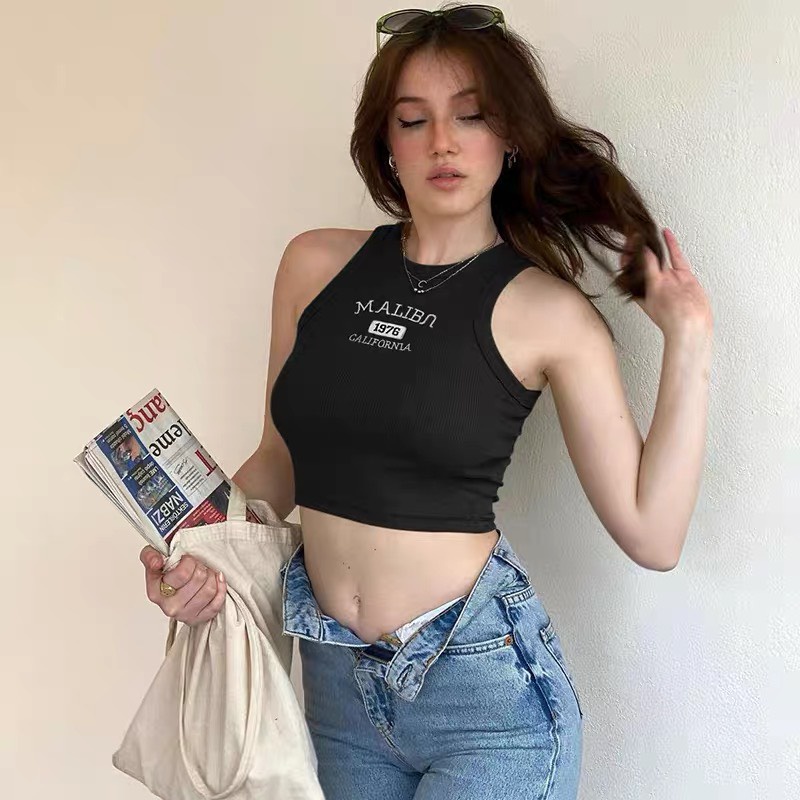Áo Croptop Nữ Ba Lỗ Thêu Logo 1976 - Tharo Clothing [AO00077]
